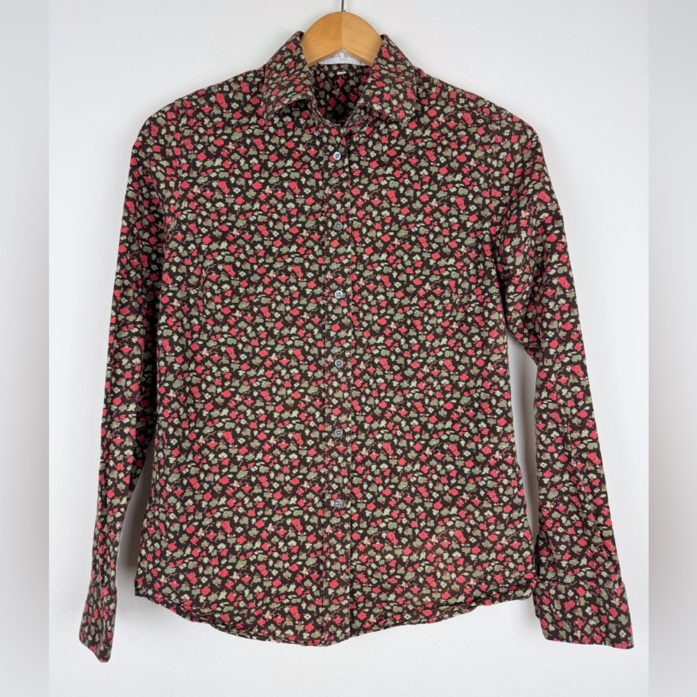 Paul & Joe Paris Brown Floral Button Down Top
